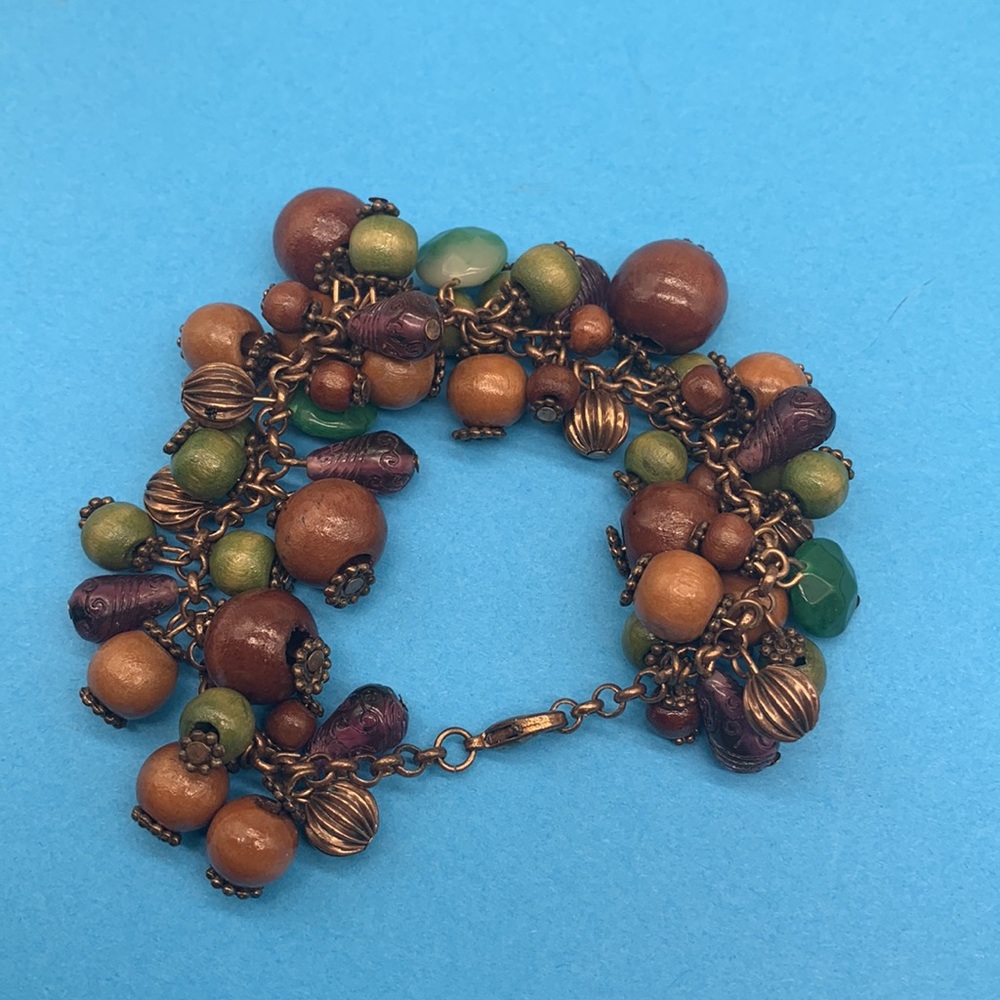 Wooden bracelets,bangle,stretch,link and beads - Picture 7 of 8